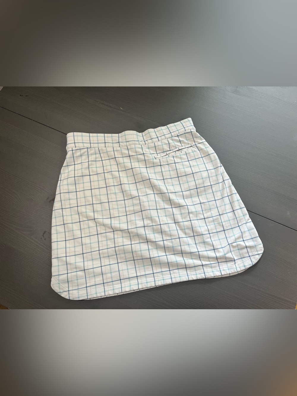 Peter Millar White Plaid Women’s Golf Skort - Light Blue Grid